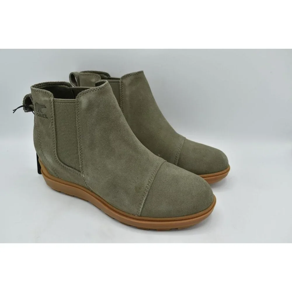 Sorel Womens Size 7.5 Evie II Chelsea Waterproof Stone Green Booties Boots Shoes - Picture 2 of 13